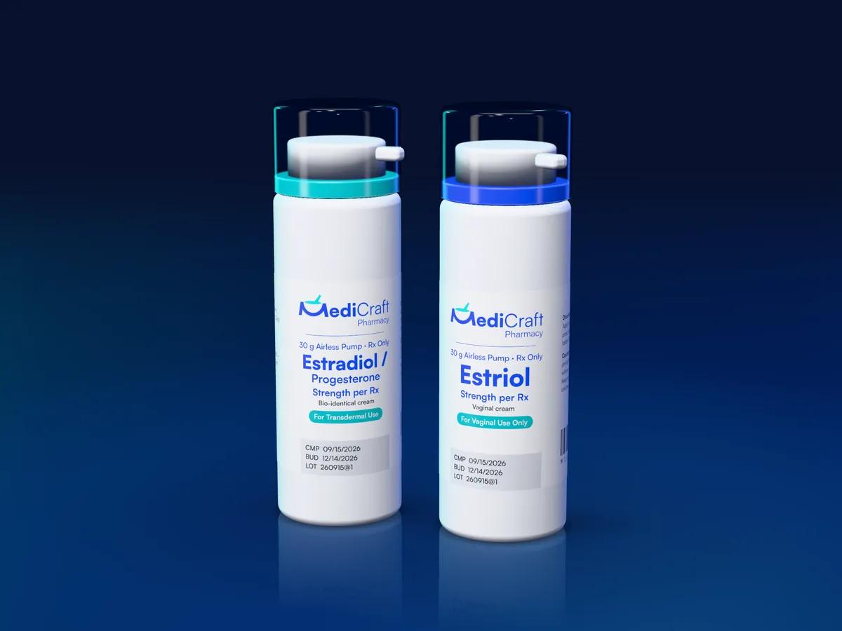 Two MediCraft airless cream pumps